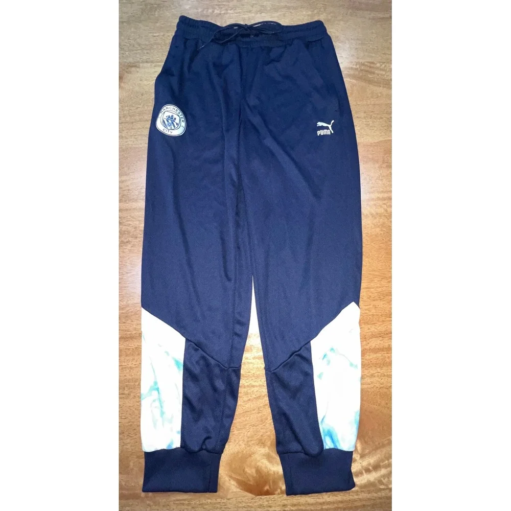 Puma Manchester City FC Mens Navy Blue Tie Dye Training Pants 765204-05 Size M
